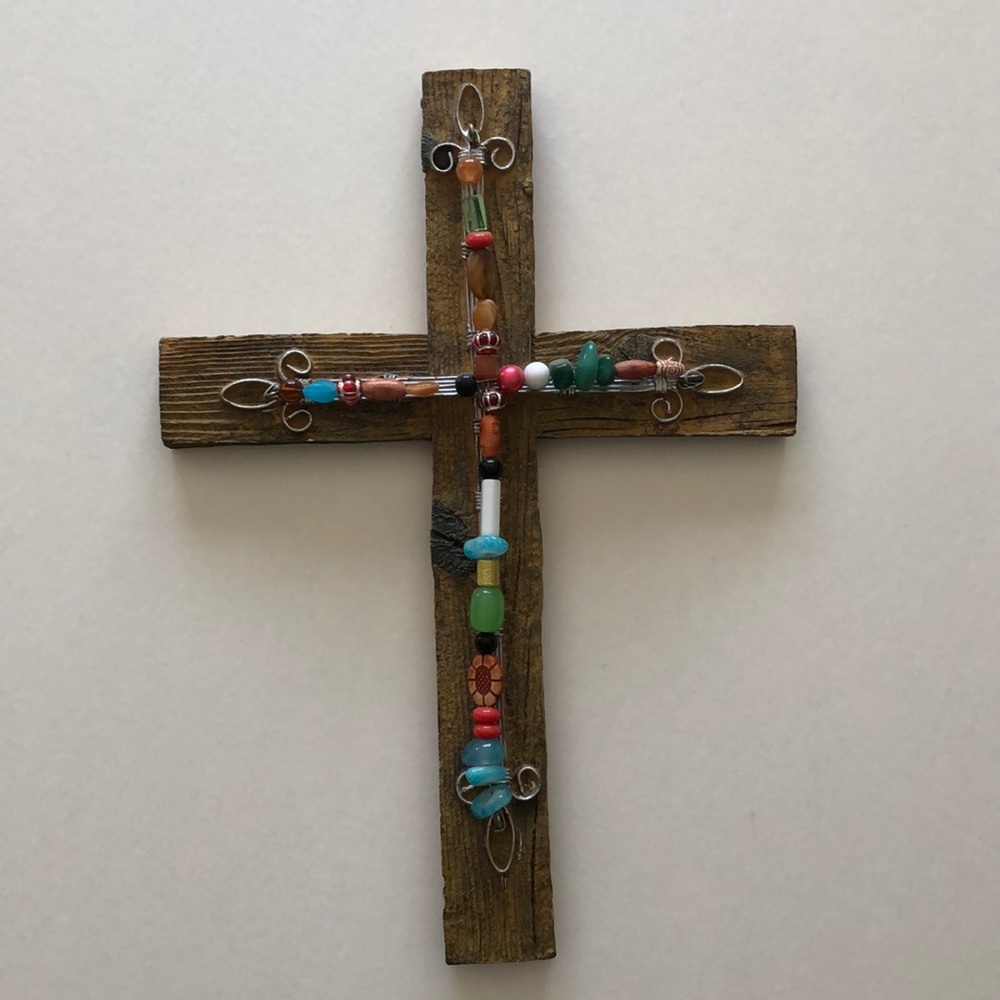 Cross-Wood with Beads